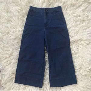 Madewell Cropped Wide Leg Navy Pants